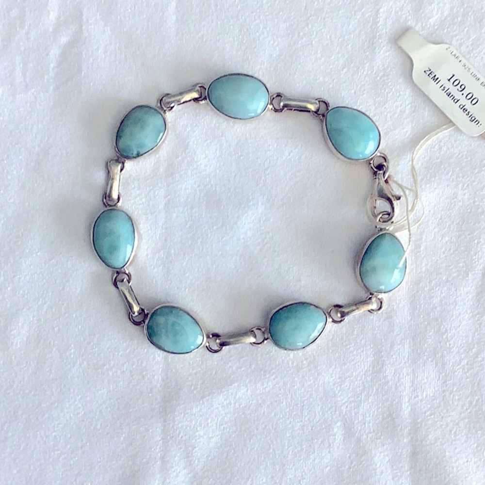 Semi precious turquoise 925 sterling bracelet